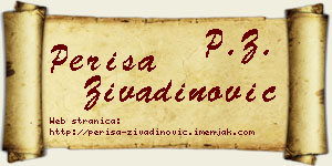 Periša Živadinović vizit kartica